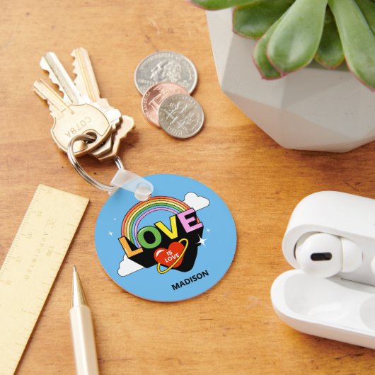 Aangepaste naam "Liefde is Liefde" Sleutelhanger (Bureau)