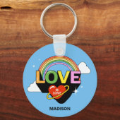Aangepaste naam "Liefde is Liefde" Sleutelhanger (Voorkant)