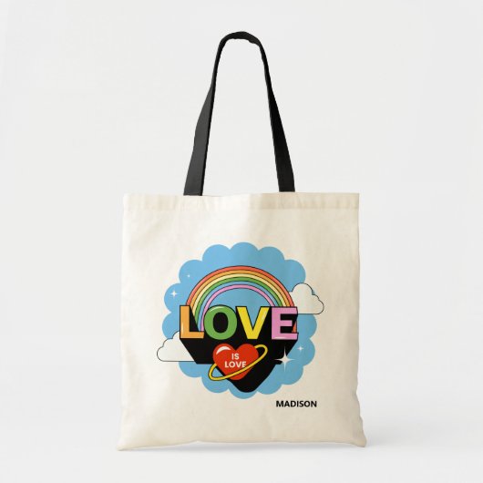 Aangepaste naam "Liefde is Liefde" Tote Bag (Voorkant)