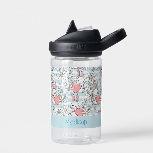 Aangepaste naam Liefde Konijnen Patroon Waterfles (Links)