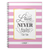 Aangepaste naam, liefde nooit mislukt notitieboek (Voorkant)