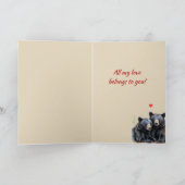 Aangepaste Naam Liefde Schattigee Beren Dierenhart Feestdagen Kaart (Binnen)