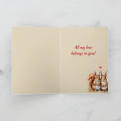 Aangepaste Naam Liefde Schattigee Eekhoorns Dierli Feestdagen Kaart (Binnen)