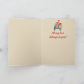 Aangepaste naam Liefde Schattigee tropische papega Feestdagen Kaart (Binnen)