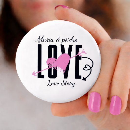 Aangepaste naam liefde speld knop button flesopener
