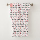 Aangepaste naam Liefde Tekst Bad Handdoek Valentij (Insitu)