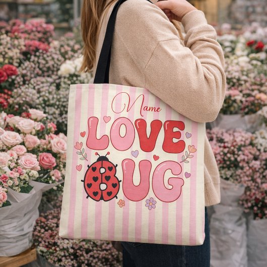 Aangepaste naam Liefdeskever Valentijnsdag Lievehe Tote Bag