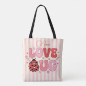 Aangepaste naam Liefdeskever Valentijnsdag Lievehe Tote Bag (Achterkant)