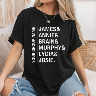 Aangepaste Naam Lijst Team Naam Vriend Lijst Medew T-shirt
