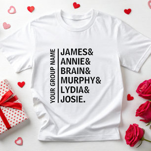 Aangepaste Naam Lijst Team Naam Vriend Lijst Medew T-shirt