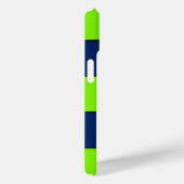 Aangepaste naam Lime Green Donkerblauwe strepen Case-Mate iPhone Case (Achterkant / Rechts)