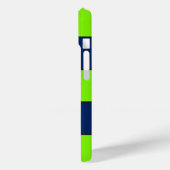 Aangepaste naam Lime Green Donkerblauwe strepen Case-Mate iPhone Case (Achterkant / Links)