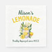 Aangepaste naam limonade stand Summer Birthday Par Servet (Voorkant)