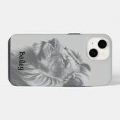 Aangepaste naam Lion Animal iPhone Hoesje (Achterkant horizontaal)