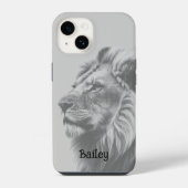 Aangepaste naam Lion Animal iPhone Hoesje (Achterkant)