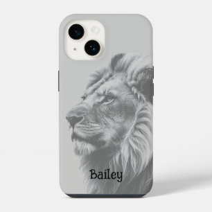 Aangepaste naam Lion Animal iPhone 14 Hoesje