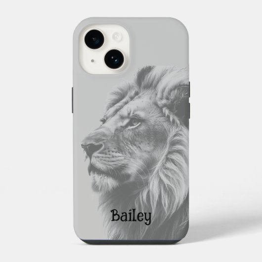 Aangepaste naam Lion Animal iPhone Hoesje (Achterkant)