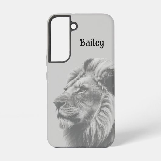 Aangepaste naam Lion Wildlife Natuur Art Samsung Galaxy Hoesje (Achterkant)