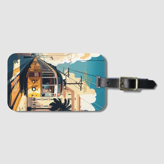 Aangepaste naam Lissabon Portugal Bagagelabel (Voorkant (horizontaal))