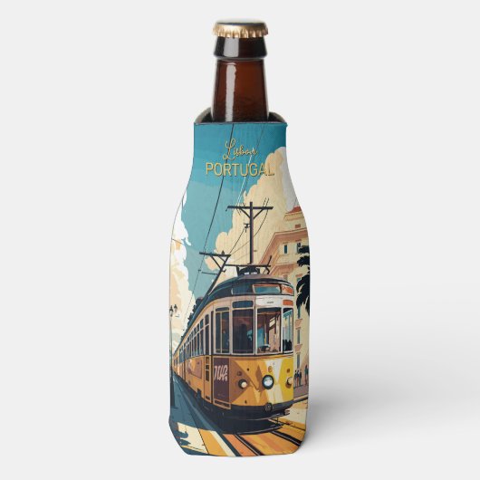 Aangepaste naam Lissabon Portugal Flesjeskoeler (Fles Voorkant)