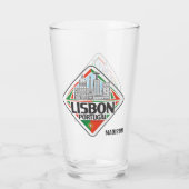 Aangepaste naam Lissabon Portugal Glas (Achterkant)