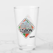 Aangepaste naam Lissabon Portugal Glas (Voorkant)