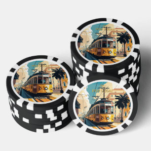 Aangepaste naam Lissabon Portugal Poker Chips