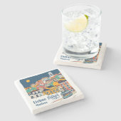 Aangepaste naam Lissabon Portugal Stenen Onderzetter (Zijkant)