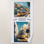 Aangepaste naam Lissabon Portugal Strandlaken (Voorkant)