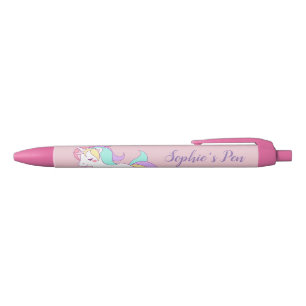 Aangepaste naam "Little Dreamweaver" Cute Unicorn  Zwarte Inkt Pen