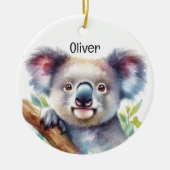 Aangepaste naam Little Koala Beer Australisch dier Keramisch Ornament (Voorkant)