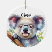 Aangepaste naam Little Koala Beer Australisch dier Keramisch Ornament (Achterkant)