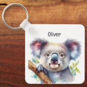 Aangepaste naam Little Koala Beer Australisch dier Sleutelhanger (Voorkant)