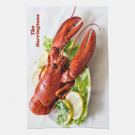 Aangepaste naam Lobster Theedoek (Verticaal)