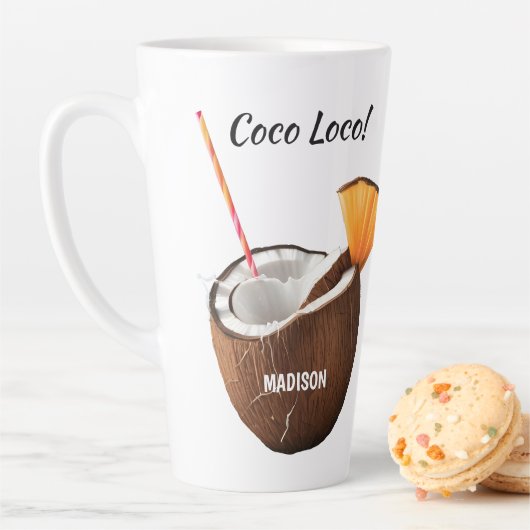 Aangepaste naam & locatie Coco Loco Latte Mok (In situ)