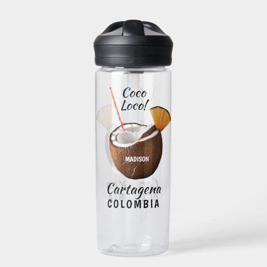 Aangepaste naam & locatie Coco Loco Waterfles (Voorkant)