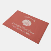 Aangepaste naam, locatie en kleur Seashell Deurmat (Schuin)