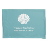 Aangepaste naam, locatie en kleur Seashell Kussensloop (Voorkant)