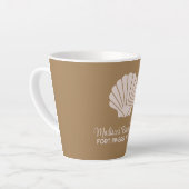 Aangepaste naam, locatie en kleur Seashell Latte Mok (Linkerhoek)