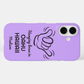 Aangepaste naam, locatie en kleur Shaka Case-Mate iPhone Case (Achterkant (horizontaal))