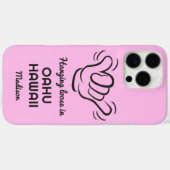 Aangepaste naam, locatie en kleur Shaka Case-Mate iPhone Case (Achterkant (horizontaal))