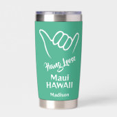 Aangepaste naam, locatie en kleur Shaka Geïsoleerde Drinkbeker (Achterkant)