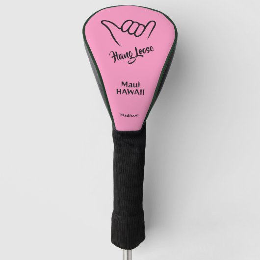 Aangepaste naam, locatie en kleur Shaka Golfheadcover (Voorkant)
