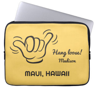 Aangepaste naam, locatie en kleur Shaka Laptop Sleeve