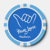 Aangepaste naam, locatie en kleur Shaka Poker Chips (Voorkant)
