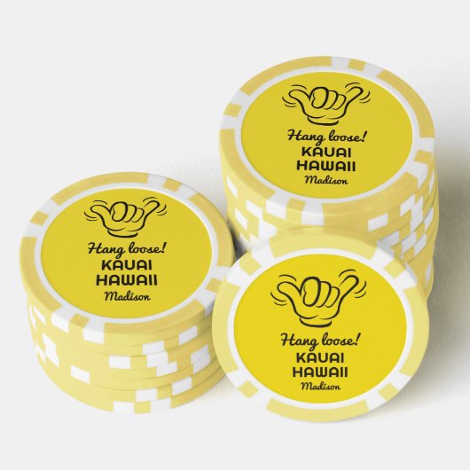 Aangepaste naam, locatie en kleur Shaka Poker Chips (Opstapeling)