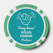 Aangepaste naam, locatie en kleur Shaka Poker Chips (Achterkant)