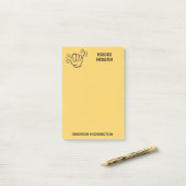 Aangepaste naam, locatie en kleur Shaka Post-it® Notes (Op bureau)