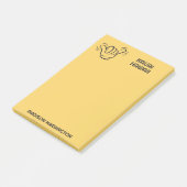 Aangepaste naam, locatie en kleur Shaka Post-it® Notes (Schuin)