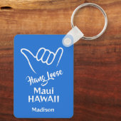 Aangepaste naam, locatie en kleur Shaka Sleutelhanger (Achterkant)